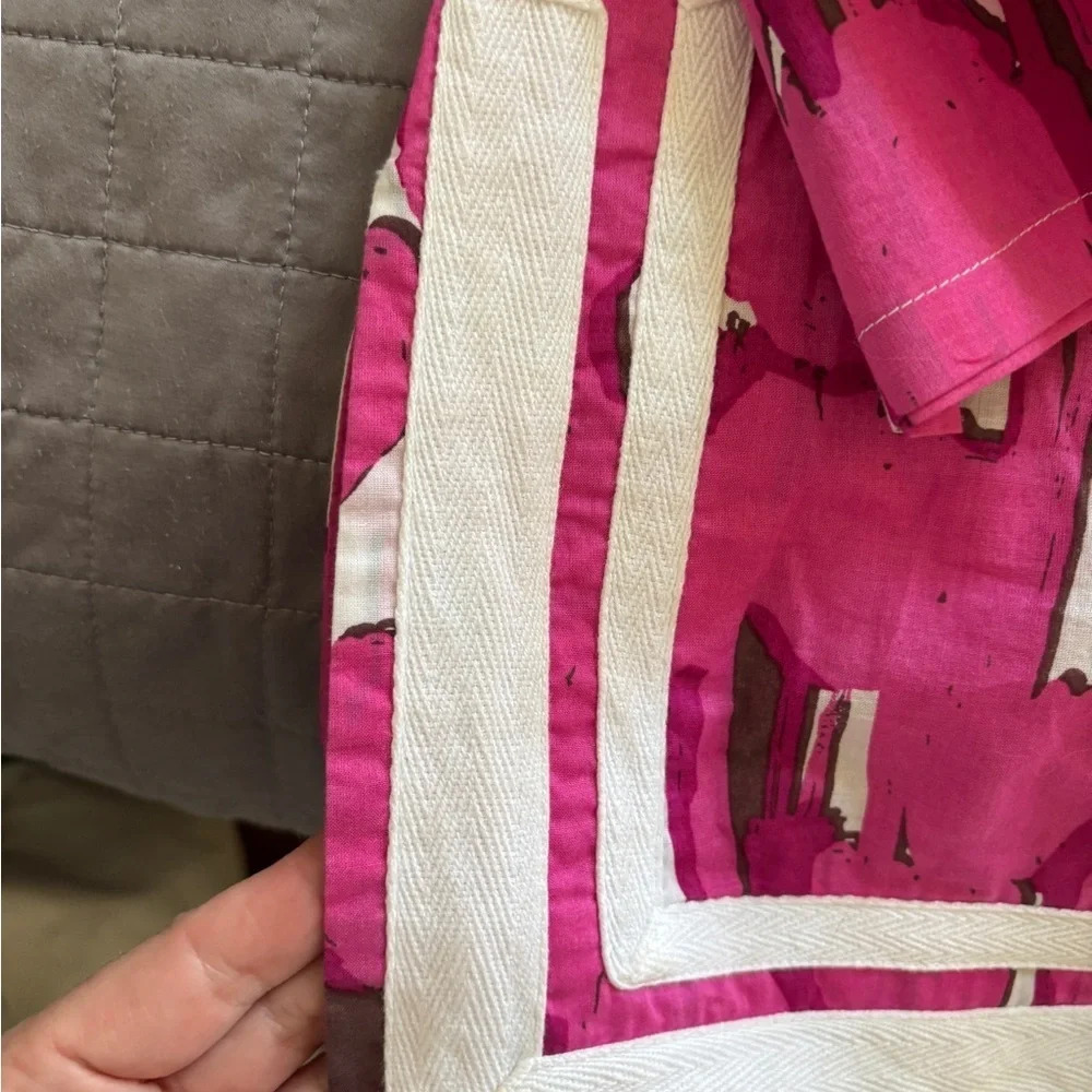 Michael Kors Pink and White preppy Patterned Tunic/ cover up women’s small